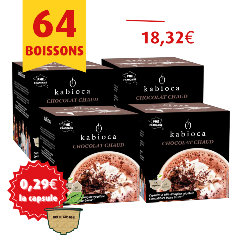 NOUVEAU - [Lot de 4 boîtes] Chocolat chaud - 4x16