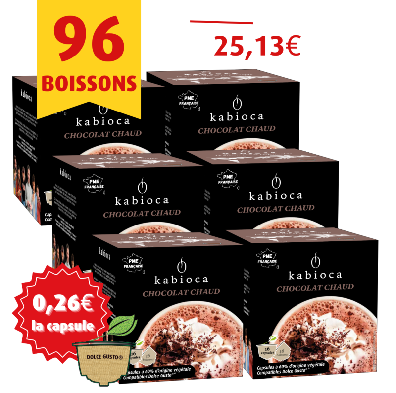 NOUVEAU - [Lot de 6 boîtes] Chocolat chaud - 6x16